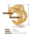 Technical dimensions of 18k gold plated cross ring featuring cubic zirconia and 6.0g weight - One Size / Cross Hollow Out Style (KR0284)