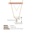Detail showing 18K gold plated copper necklace dimensions and zircon flower pendant - Micro-set Cross Flower Cluster Pendant (KN0665)