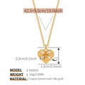 Detailed dimensions of heart pendant necklace with marquise zircon in 18K gold plated brass - Heart Inlaid Cross Zircon Pendant (KN0659)