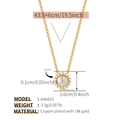 Detailed size chart for 18K gold-plated copper necklace with pearl and zircon pendant - White Pearl Zircon Border Pendant (KN0655)