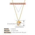 18K gold plated heart necklace with zircon stone on elegant cable chain, model KN0674 - Clear Zircon Style (KN0674-1)