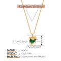 Vintage 18k gold plated copper heart necklace with green zircon and 43.5cm chain - Green Zircon Style (KN0674-3)