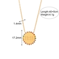Gold-plated stainless steel necklace with 11:11 engraved disc and colorful gemstones - Rhinestone Sunflower 11:11 Pendant Necklace - Gold - Colorful Zircon