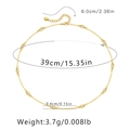 Collier ras du cou doré avec zircons gouttes, longueur 39 cm et extension de 6 cm - KN0221-2 (Style Strass en Forme de Larme) / Or 18 carats