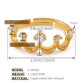 18K gold plated crown ring for women featuring five sparkling round cubic zirconia stones - One Size / White Zirconia Crown Style (KR0280-2)