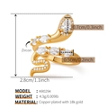 Adjustable 18k gold plated snake ring with sparkling zircon stones and wrap design - One Size / Snake Finger Wrap Style (KR0294)