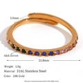 Adjustable 18K gold stainless steel ring with colorful AAA cubic zirconia stones - Gold-Multicolor Zirconia (Ultra-Thin Micro-Inlaid Open Adjustable Ring)