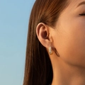Pendientes de aro cuadriláteros bañados en oro de 18K con circonitas brillantes chic - Huggie Simple Pavé (KE1717)