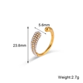 Minimalistische gouden open ring met druppelvorm en witte inleg, diameter 23,8mm - Kunstparel Open Ring (FT-XL307) / Kunstparel Ring