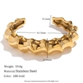 Chic 18K gold plated stainless steel open bangle with thick wavy spiral design - Cast Spiral Bamboo Joint Open / Gold