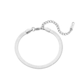 Sleek silver herringbone snake chain bracelet with adjustable clasp and K18 tag detail - 15cm / Silver