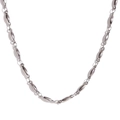 Sleek silver stainless steel olive bead body chain with polished finish for women - 2.5mm Handmade Chain (60+5cm)