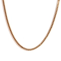 Minimalistische goldene Box-Kette aus poliertem Edelstahl für Damen als Körperkette - Venezianerkette / 2.5mm (80cm+10cm) / Gold
