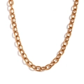 Minimalistischer Körperkette aus goldfarbenem Edelstahl im klassischen O-Ketten Design - Ankerkette / 6.9mm (80cm+10cm) / Gold