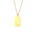 Goldene quadratische Anhänger-Halskette aus 18K vergoldetem Edelstahl mit Gravur - To the one i love