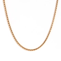 Minimalistische vergoldete Edelstahl-Box-Kette Körperhalskette für Damen - Gehämmerte Künstliche Perlenkette / 2.2mm (80cm+10cm) / Gold