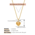 18K gold plated brass heart pendant necklace with zircon cross and dimensions - Radial Heart Cross Pendant (KN0658)