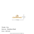 14K gold plated stainless steel T-bar toggle clasp jewelry connector for DIY designs - Mini OT Toggle Ring - Gold