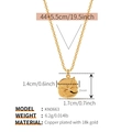 18k gold plated butterfly zircon pendant necklace showing detailed dimensions and materials - Round Disk Butterfly Relief Zircon Pendant (KN0663)