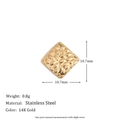 Square 14K gold-plated stainless steel pendant with textured hammered finish detail - Hammered Texture Square Tag - Gold