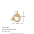 Round 14K gold plated stainless steel ring pendant with matte finish 17.8mm size - Multi-Ring Slingshot Buckle Accessory
