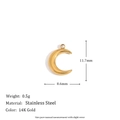 Polished 14K gold plated stainless steel crescent moon pendant for jewelry making - Small Crescent Moon Pendant - Gold