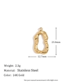 Irregular textured 14K gold-plated stainless steel hollow pendant, 23mm tall - Irregular Hollow Meteorite Pendant - Gold
