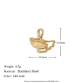 Ginkgo leaf pendant in 14K gold plated stainless steel with double layer design - Double Ginkgo Leaf Small Pendant - Gold