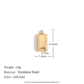 14K gold plated stainless steel rectangle bar pendant with a polished finish 2.8g - Thick Gold Bar Rectangular Pendant - Gold