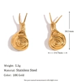 Minimalist snail shape 18K gold-plated stainless steel stud earrings for women - Petite Snail - Gold