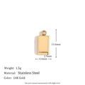 14K gold plated stainless steel rectangular pendant with dimensions and weight specs - Thin Gold Bar Rectangular Pendant - Gold