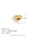 Polished 14K gold-plated stainless steel heart-shaped pendant with dimensions - Large Perforated Heart Pendant - Gold