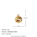 Minimalist 14K gold plated stainless steel smiley face pendant charm for DIY jewelry - Smiley Face (C9143) / Gold
