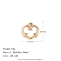 Hollow heart pendant in 14K gold plated stainless steel, 13.9mm minimalist design - Mini Openwork Vine Heart Pendant - Gold