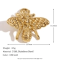18K gold plated 316L stainless steel bee pendant 13.9mm for jewelry making - Little Bee (C9145) / Gold
