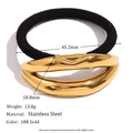 18K gold plated stainless steel hair tie featuring a polished abstract lip design charm - Lips Design (Gold)