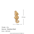 Polished 14K gold plated stainless steel seahorse pendant charm with 20.5mm height - Seahorse (C9146) / Gold