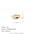 Polished 14K gold plated stainless steel heart pendant 1.2g in a bean-shaped style - Perforated Bean Pendant - Gold
