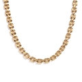 Minimalist 18K gold-plated stainless steel necklace featuring rectangular link chain - Square Link Chain Necklace - Gold