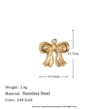Minimalist 14K gold plated stainless steel bow pendant with 14.7mm height and 14.5mm width - Bowknot (C9150) / Gold