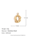 Irregular organic-shaped 14K gold plated stainless steel pendant weighing 0.8g - Irregular Small Hollow Geometric Pendant - Gold