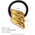 18K gold plated stainless steel hair tie featuring vintage butterfly wing design - Wings Style (Gold)