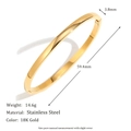 Minimalistischer, 18 Karat vergoldeter Edelstahl-Armreif mit 4 mm Breite und Politur - Breite 3.8mm / Gold