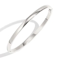Poliertes silbernes Edelstahl-Armband mit Spiegelglanz und Scharnierverschluss - Breite 3.8mm / Silber