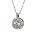 Collier avec pendentif soleil et lune en relief argenté avec des détails célestes - Collier Pendentif Fée de la Lune-Couleur Acier