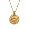 Collier vintage plaqué or 18 carats avec pendentif soleil et lune au design relief - Collier Pendentif Soleil-Or