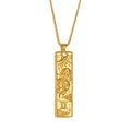 Collar rectangular horóscopo Géminis chapado en oro 18K con número romano II - Géminis / Dorado