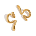 Irregular liquid metal style ear cuffs in 18K gold plated stainless steel - Gold