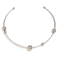 Collana girocollo minimalista in acciaio argento con sfere metalliche lucide - Girocollo con sfere / Colore acciaio