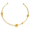 Girocollo minimalista in acciaio inossidabile placcato oro con perline lucide - Girocollo con sfere / Oro